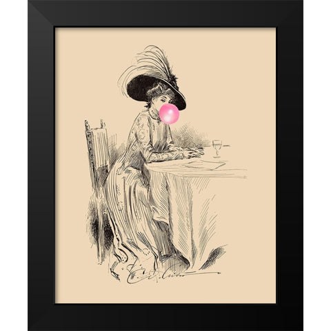 Victorian Ladies Misbehaving V Black Modern Wood Framed Art Print by Longley, Alicia