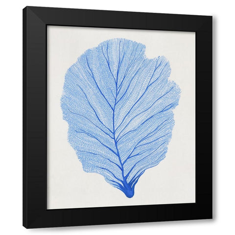 Indigo Sea Fan II Black Modern Wood Framed Art Print by OToole, Tim