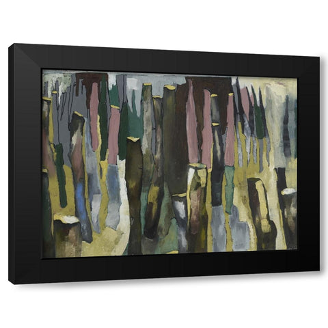 Ocean Pilings Black Modern Wood Framed Art Print by Ferrell, Erin McGee