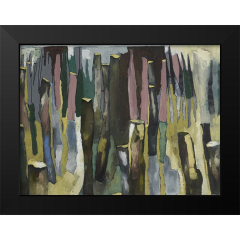Ocean Pilings Black Modern Wood Framed Art Print by Ferrell, Erin McGee