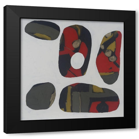 Painted Stones II Black Modern Wood Framed Art Print by Ferrell, Erin McGee