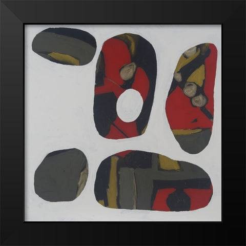 Painted Stones II Black Modern Wood Framed Art Print by Ferrell, Erin McGee