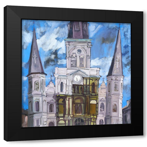 Saint Louis Cathedral  I Black Modern Wood Framed Art Print by Ferrell, Erin McGee