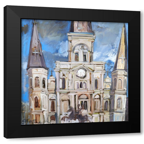 Saint Louis Cathedral  II Black Modern Wood Framed Art Print by Ferrell, Erin McGee