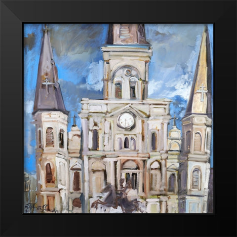 Saint Louis Cathedral  II Black Modern Wood Framed Art Print by Ferrell, Erin McGee