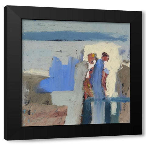 Shell Gathers V Black Modern Wood Framed Art Print with Double Matting by Ferrell, Erin McGee
