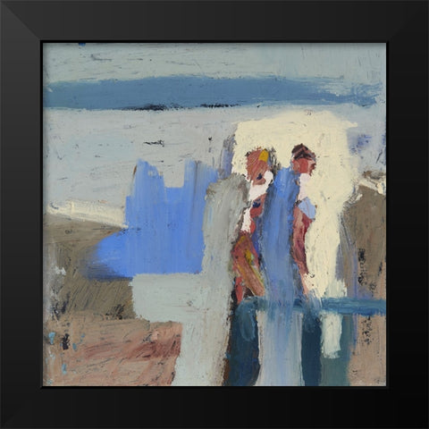 Shell Gathers V Black Modern Wood Framed Art Print by Ferrell, Erin McGee