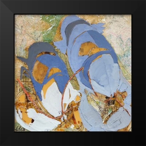 Blue Lobsters Black Modern Wood Framed Art Print by Ferrell, Erin McGee