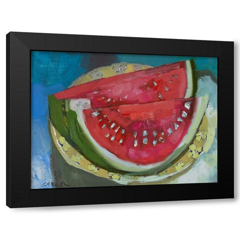 Watermelon V Black Modern Wood Framed Art Print with Double Matting by Ferrell, Erin McGee