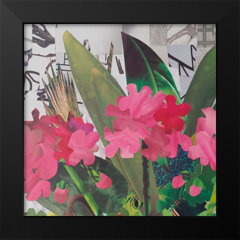 Poolside Geraniums  I Black Modern Wood Framed Art Print by Good, Coco