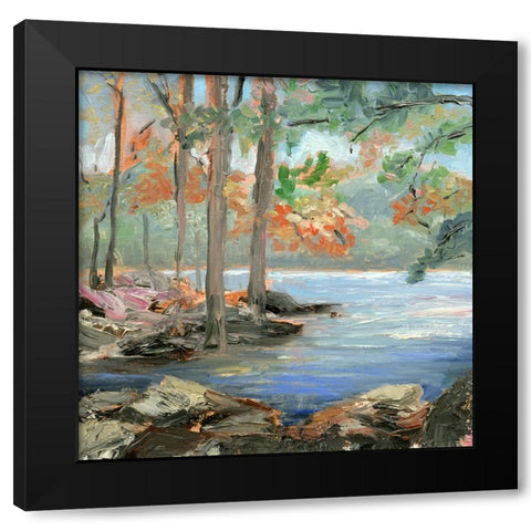 Along the River Black Modern Wood Framed Art Print with Double Matting by Iafrate, Sandra