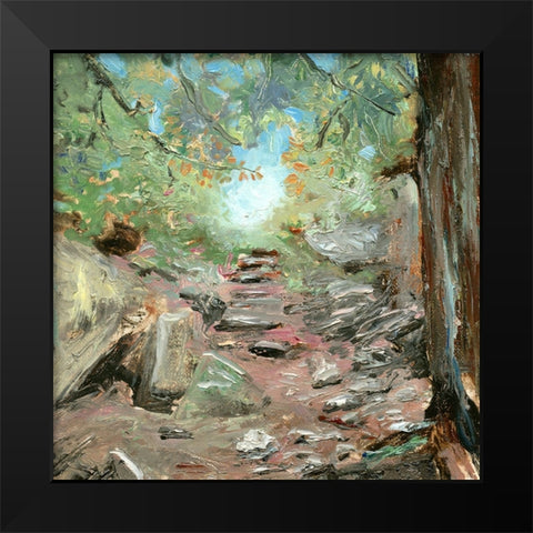 Trail in Woods Black Modern Wood Framed Art Print by Iafrate, Sandra