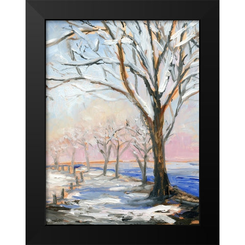 Lakeside in Winter Black Modern Wood Framed Art Print by Iafrate, Sandra