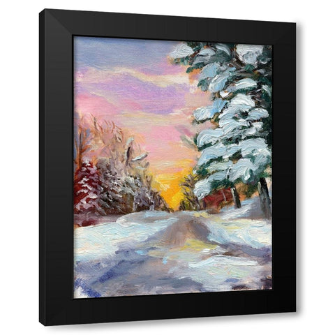 Sunset in Winter Black Modern Wood Framed Art Print by Iafrate, Sandra