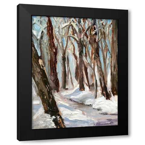 Woods in Winter Black Modern Wood Framed Art Print by Iafrate, Sandra