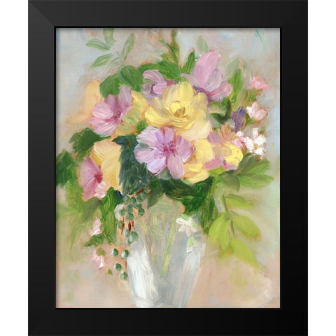 Yellow and Violet Bouquet I Black Modern Wood Framed Art Print by Iafrate, Sandra
