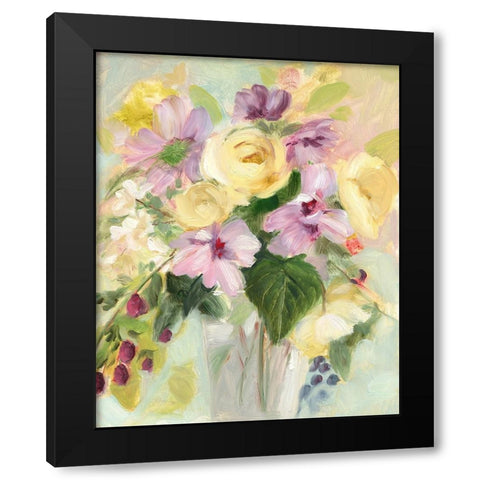 Yellow and Violet Bouquet II Black Modern Wood Framed Art Print by Iafrate, Sandra