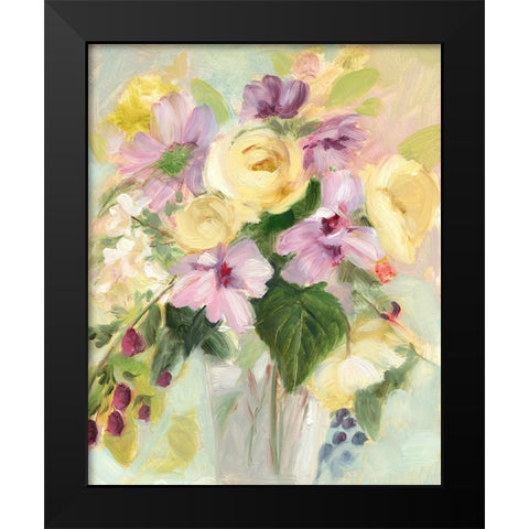 Yellow and Violet Bouquet II Black Modern Wood Framed Art Print by Iafrate, Sandra