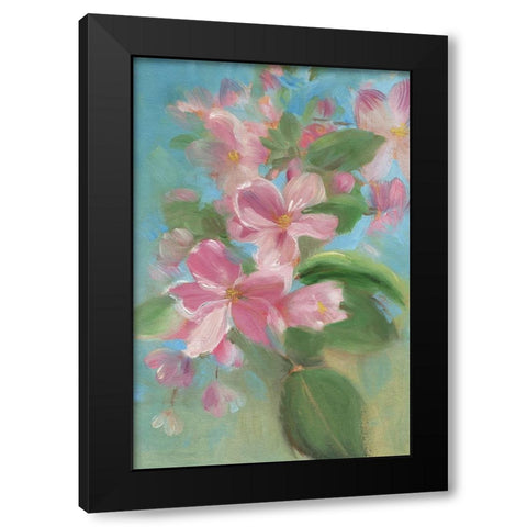 Sweeping Florals Black Modern Wood Framed Art Print by Iafrate, Sandra