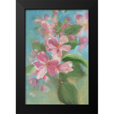 Sweeping Florals Black Modern Wood Framed Art Print by Iafrate, Sandra