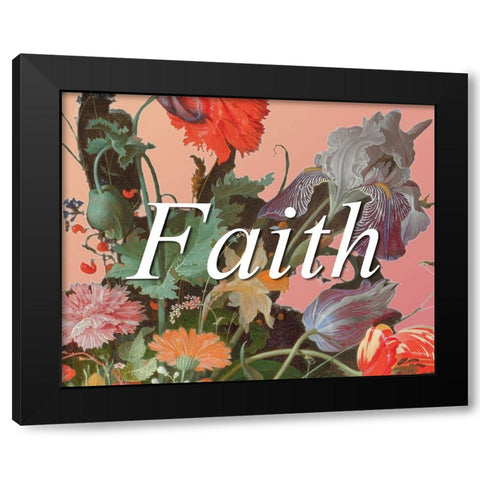 Faith Flowers Black Modern Wood Framed Art Print by Iafrate, Sandra