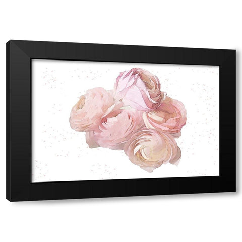 Pink Peonies Black Modern Wood Framed Art Print with Double Matting by Pica, Jeff