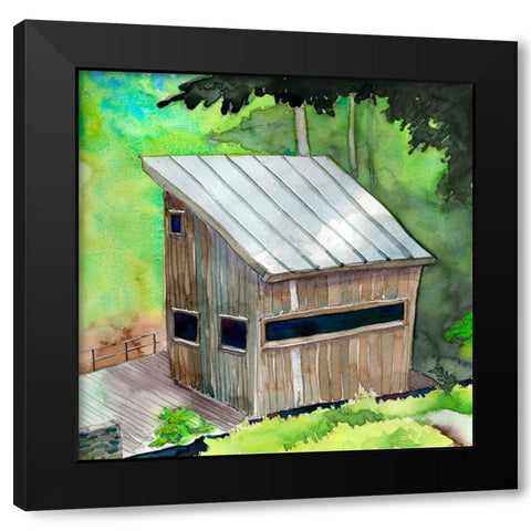 Cabin in the Woods II Black Modern Wood Framed Art Print by McCreery, Paul
