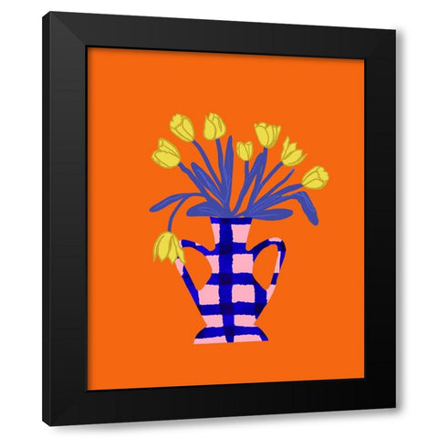 The Daily Tulip I Black Modern Wood Framed Art Print with Double Matting by Sizemore, Natalie