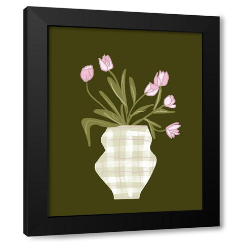 The Daily Tulip III Black Modern Wood Framed Art Print with Double Matting by Sizemore, Natalie