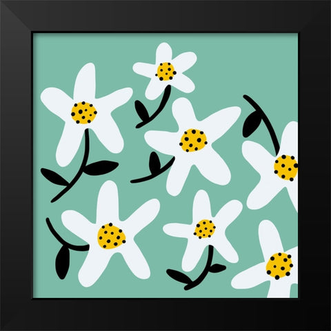 Daisy Rounds I Black Modern Wood Framed Art Print by Ewer, Rebekah