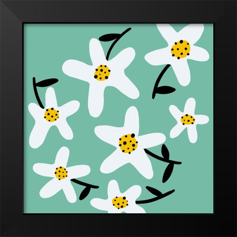 Daisy Rounds II Black Modern Wood Framed Art Print by Ewer, Rebekah