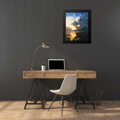 Abstract Seascape  I Black Modern Wood Framed Art Print by Kalina, Emily