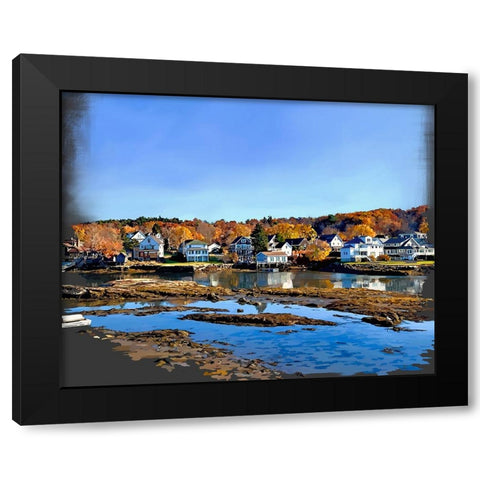 Boothbay  I Black Modern Wood Framed Art Print by Kalina, Emily