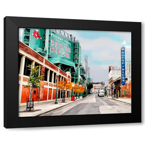 Fenway Black Modern Wood Framed Art Print with Double Matting by Kalina, Emily