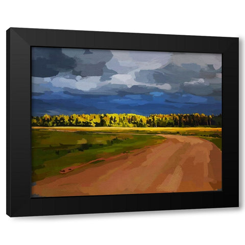 Landscape Drama Black Modern Wood Framed Art Print with Double Matting by Kalina, Emily