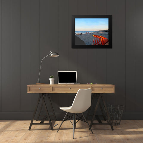 Summer Evening on the Beach Black Modern Wood Framed Art Print by Kalina, Emily