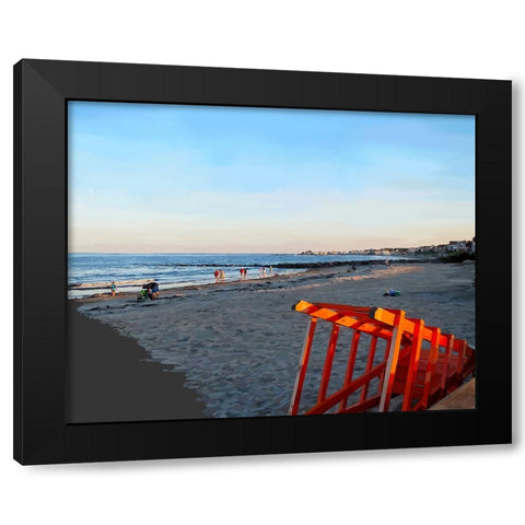 Summer Evening on the Beach Black Modern Wood Framed Art Print with Double Matting by Kalina, Emily