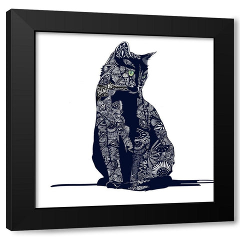 Zentangle I Black Modern Wood Framed Art Print with Double Matting by Kalina, Emily