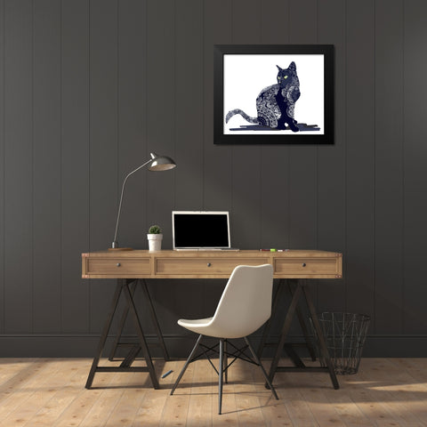 Zentangle II Black Modern Wood Framed Art Print by Kalina, Emily