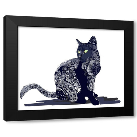 Zentangle II Black Modern Wood Framed Art Print with Double Matting by Kalina, Emily