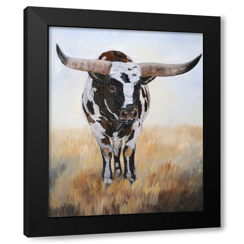 Longhorn Samurai I Black Modern Wood Framed Art Print by Winkler, Kathy