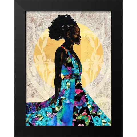 Her Flow Black Modern Wood Framed Art Print by Saunders, Alonzo