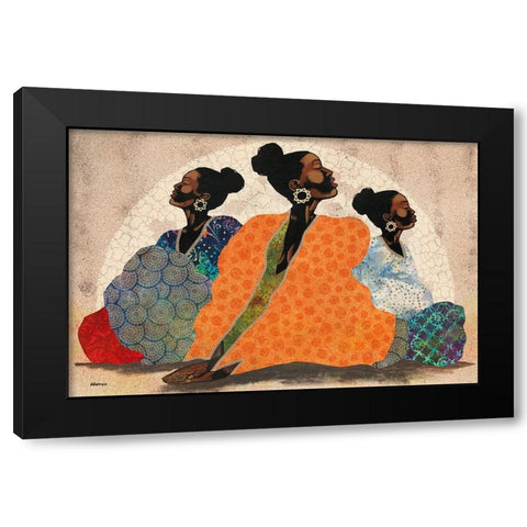 Meditation Contemplation Black Modern Wood Framed Art Print by Saunders, Alonzo