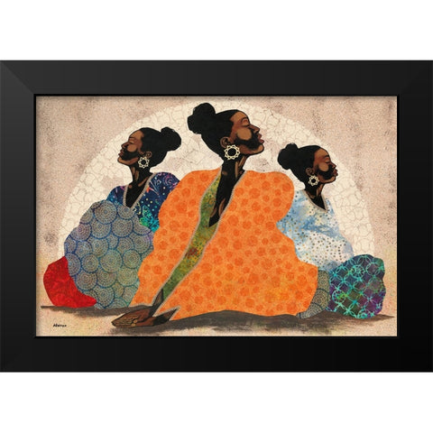 Meditation Contemplation Black Modern Wood Framed Art Print by Saunders, Alonzo