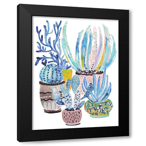 A Cactus Garden II Black Modern Wood Framed Art Print with Double Matting by Fields, Karen