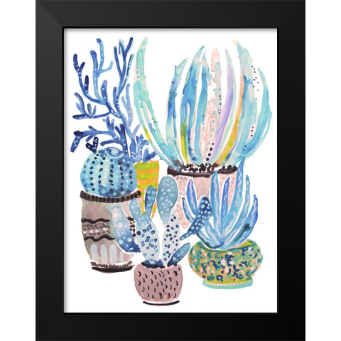 A Cactus Garden II Black Modern Wood Framed Art Print by Fields, Karen