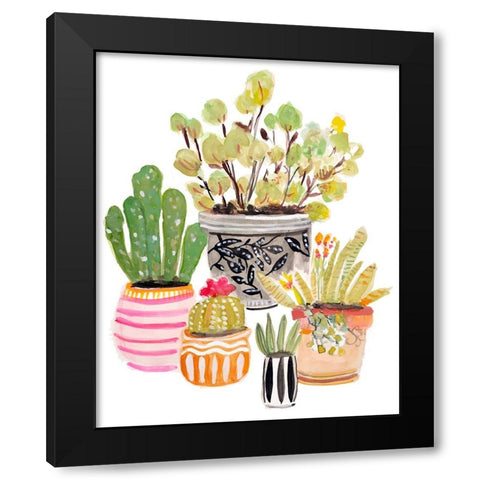 Plant Garden I Black Modern Wood Framed Art Print by Fields, Karen