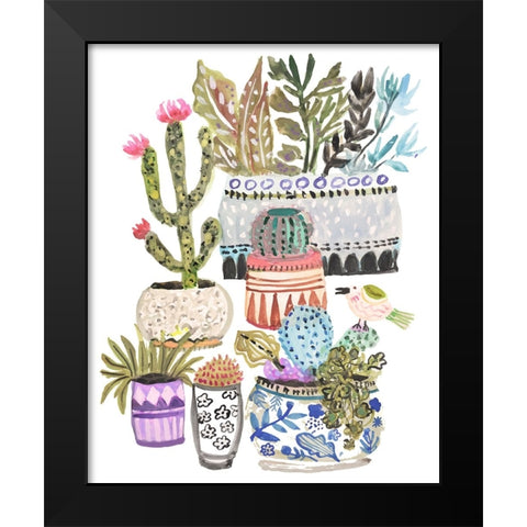 Plant Garden II Black Modern Wood Framed Art Print by Fields, Karen