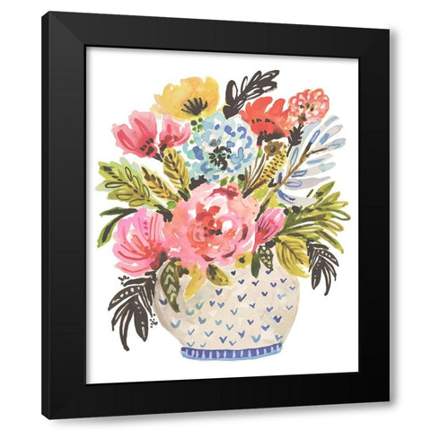 A Sweet Bouquet Black Modern Wood Framed Art Print by Fields, Karen