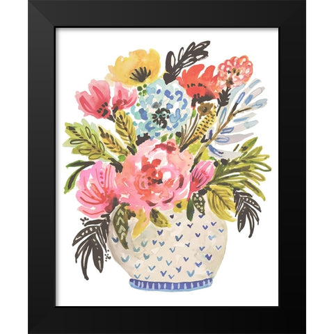 A Sweet Bouquet Black Modern Wood Framed Art Print by Fields, Karen